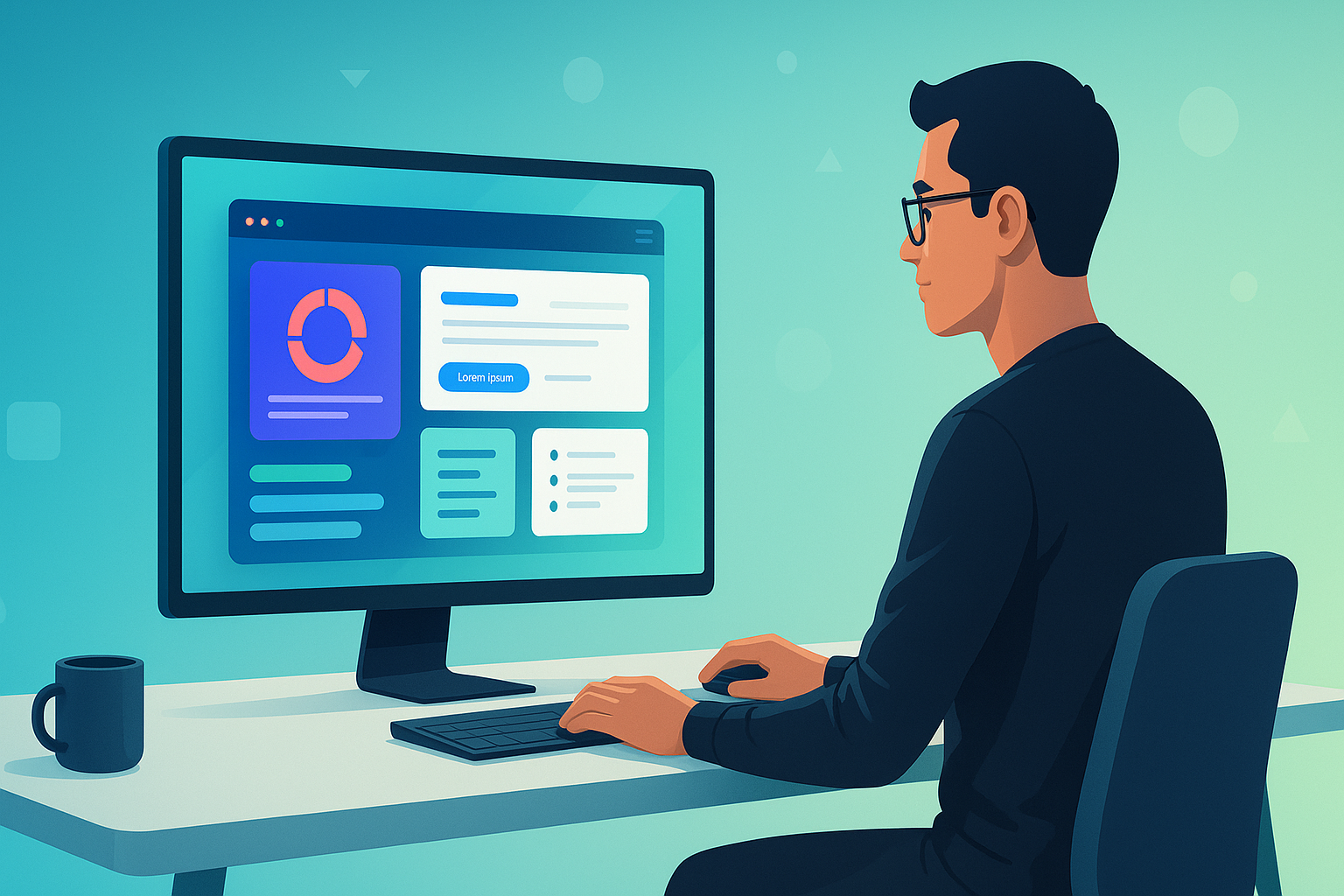 Designer working on UI mockup